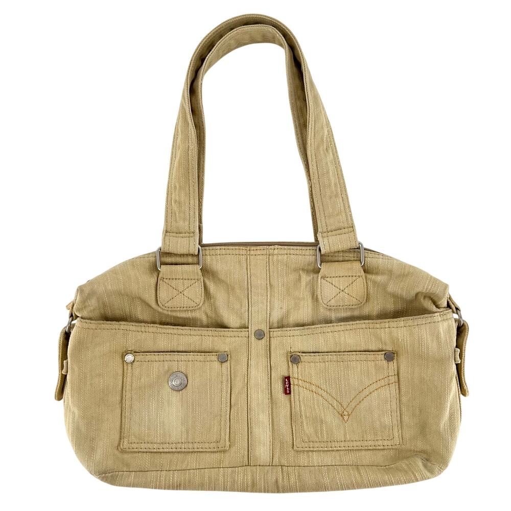 90s Levis bag purse tan with floral lining 1990s vintage